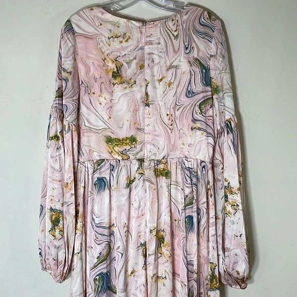 Miss Ord Printed Front V Neck Long Sleeve Maxi Dress. XL. NWT. - Picture 13 of 14